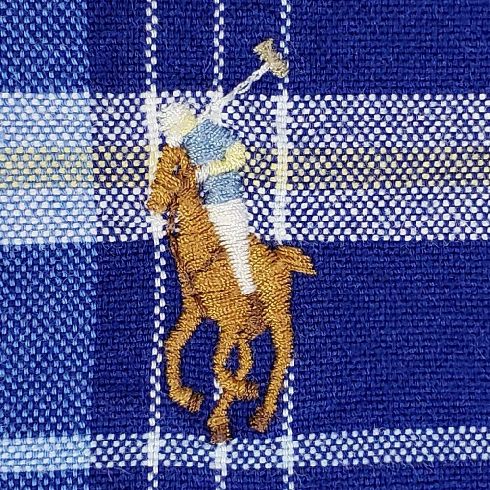 Polo Ralph Lauren Oxford Shirt Mens Medium M LS Button Down Blue Red Plaid - Picture 4 of 10